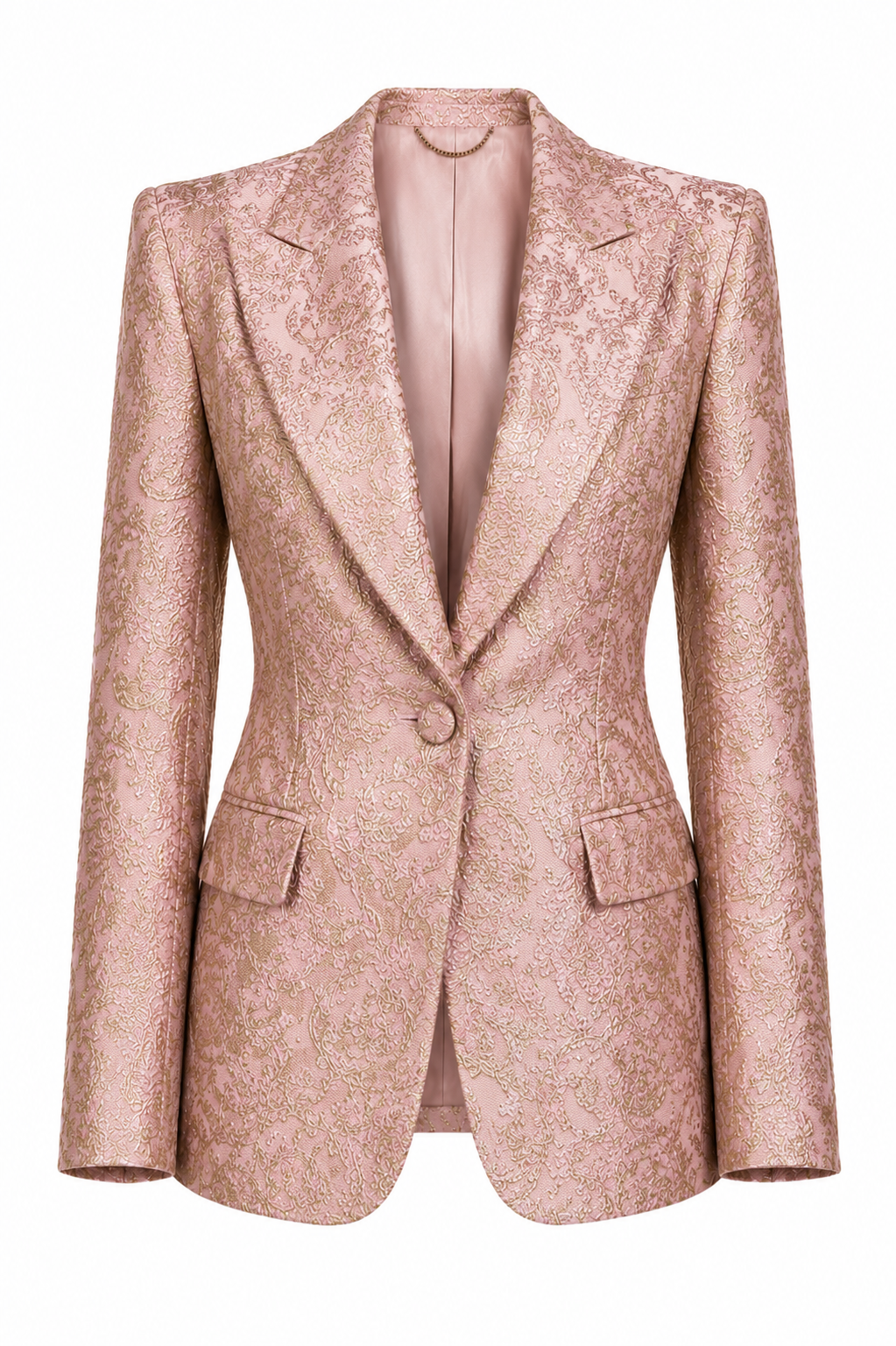 Rose Gold Brocade Blazer